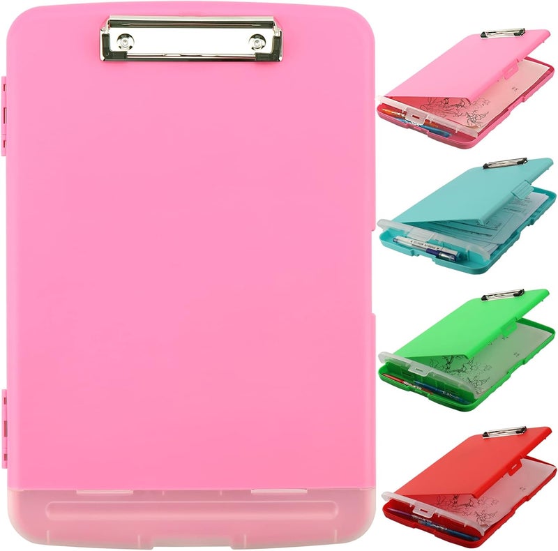 SFLHHDM Plastic Clipboard with Storage, High Capacity Clip Boards 8.5x11 with Storage, Heavy Duty Nursing Clipboard Folder, Clipboards Cute, Letter A4 Size Clipboards with Storage for Teachers, Nurse - Image 1